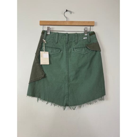 NWT Mother The G.I. Jane Frayed Cargo On The Double Green Mini Skirt Size: 25 - Picture 6 of 8